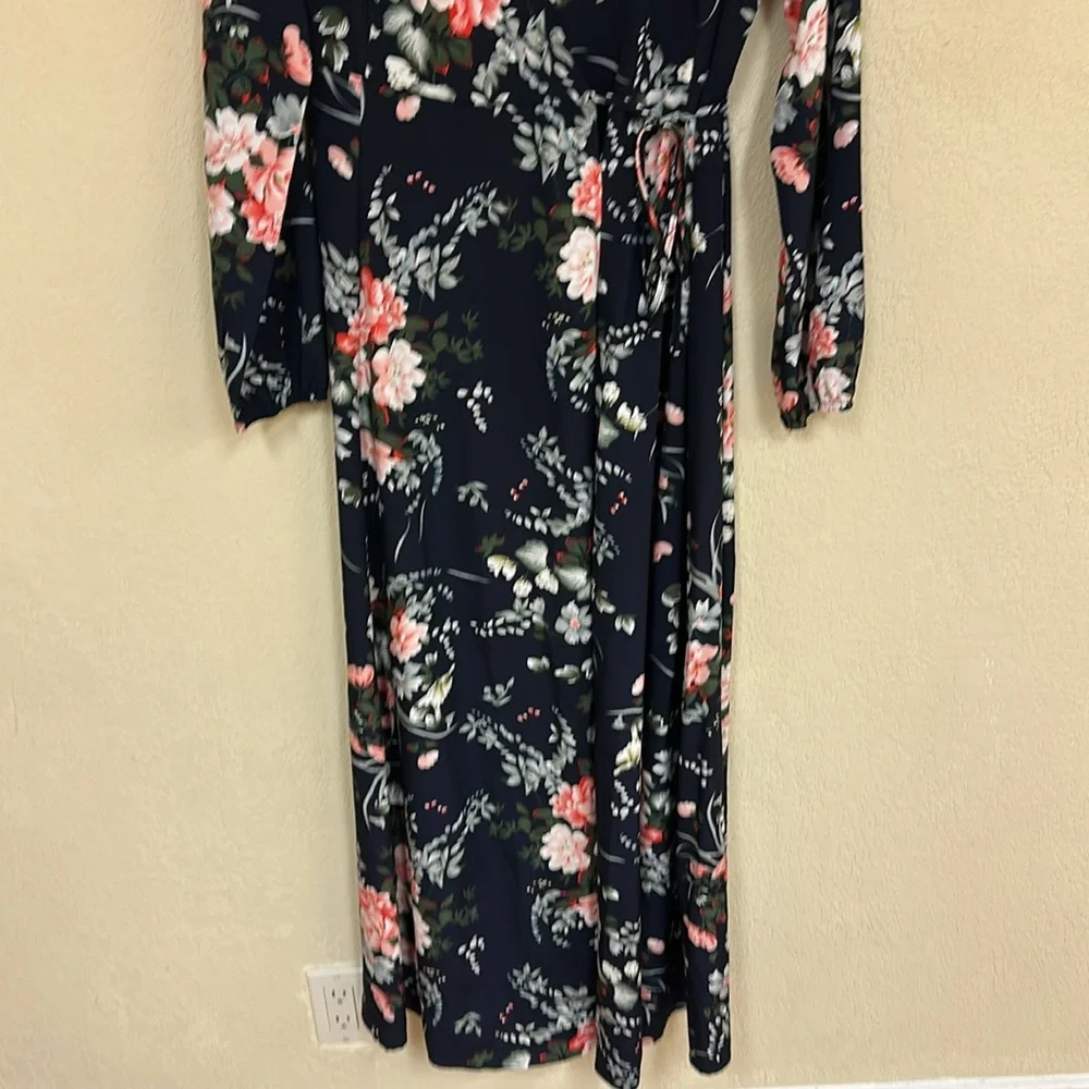 Cupshe NWT Women's floral long sleeve wrap midi dress size M - Picture 4 of 6